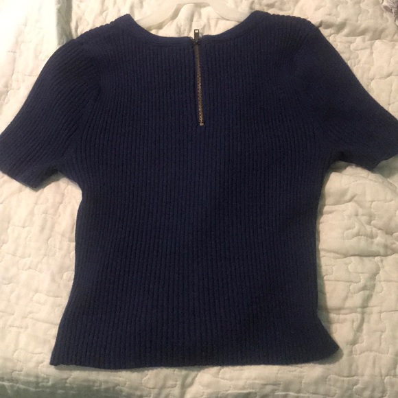 Blue Ribbed Sweater Top - Picture 2 of 2